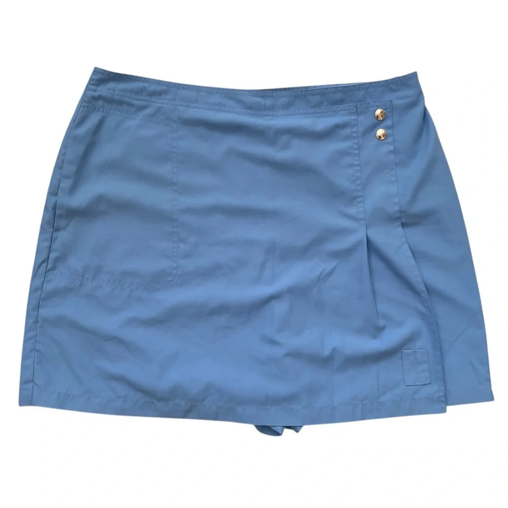 Izod Xtra Dry Blue Sports Skort w Side Zipper and Pocket - Picture 1 of 9